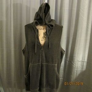 sleeveless calvin klein performance hoodie 2x gray